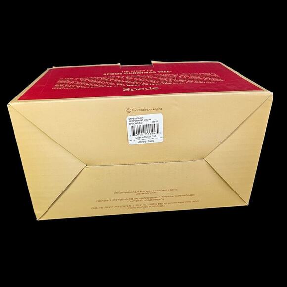 Spode Christmas Tree Conical Mugs Cup Peppermint Spoon Set 2 Coffee Cocoa READ - Picture 7 of 12